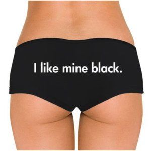 I Like Mine Black Low Rise Cheeky Boyshorts